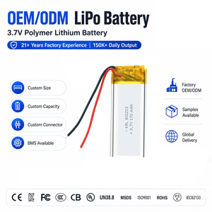 601213 3.7V 170mAh 미니 리포 배터리 스마트 링 웨어러블 기기 블루투스 센서 OEM 맞춤 제작 - Product Image 1