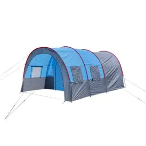 Outdoor Waterproof Large Family Big Tunnel Tent Luxury Camping Tube Oxford Tent for Sale