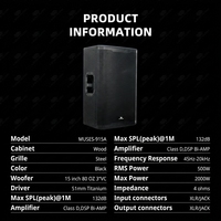 MUSES-915A Enceinte en bois 15 pouces, puissance maximale 2000W, système de sonorisation DJ professionnel, moniteur de scène, en vente, fabrication chinoise