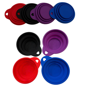 Plato Plegable de Silicona con Diseño Redondeado para Perros, Portátil para Viajes, Uso en Interiores y Exteriores, para Comida/Agua - Product Image 1