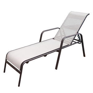 Chaise longue d'extérieur moderne et minimaliste en aluminium avec dossier inclinable et accoudoirs, idéale pour <span class=keywords><strong>jardin</strong></span>, cour, piscine et plage - Product Image 5