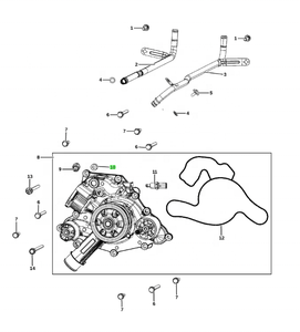 Nouvelle Pompe à Eau de Haute Qualité 06034331 avec Bouchon de Liquide de Refroidissement (Bouchon à Douille Hexagonale) Compatible avec Jeep Wrangler JK 3.8L/3.6L V6 2007-2018 - Product Image 2