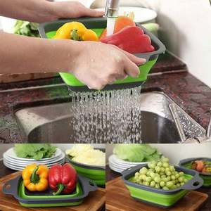 Passoire pliable en silicone écologique pour laver les fruits et légumes - Product Image 3
