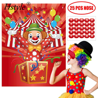 Jeux de carnaval, collez le nez sur le clown, fournitures de fête, cadeaux, décorations de fête d'anniversaire sur le thème du cirque pour enfants SD359