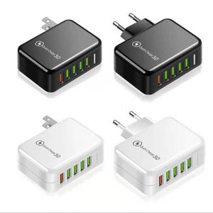 New Design 5-port USB QC3.0 Fast Charging Head Android Mobile Phone Travel Wall Charger - Product Image 1