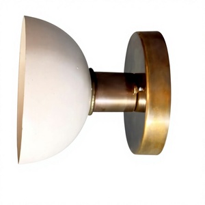 Minimalist Brass <b>Ceiling</b> <b>Light</b> Round <b>White</b> <b>Shade</b> Flush Mount Indoor Home Decor Removable Design Living Room Fixture - Product Image 5