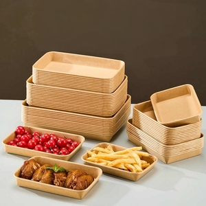 Plateaux de service alimentaire jetables Grandes assiettes <span class=keywords><strong>en</strong></span> <span class=keywords><strong>carton</strong></span> jetables Plateaux BBQ - Product Image 2