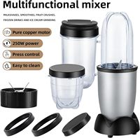 Licuadora Eléctrica Portátil Multifuncional de 300W para el Hogar, con Recipiente de Plástico de 0.6L de Capacidad, para Smoothies y Jugos
