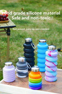 Nueva Botella de Agua Plegable de Silicona Personalizada, 500 ml, Reutilizable, Libre de BPA, Diseño Deportivo, Tapa Abatible, para Uso en Exteriores - Product Image 6