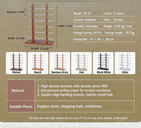 Présentoir de comptoir double rangée pour lunettes, support de rangement de bureau en bois texturé pour magasins d'optique, présentoir de lunettes de soleil, Chine