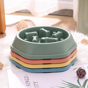 Cross Border Bone Shaped Slow Feeding Bowl For Puppies Anti Tipping Anti Slip Dog Bowl 2 In 1 Pet Feeder - Product Image 4