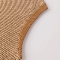 Gilet en tricot texturé à col en V pour homme, personnalisable, mélange de coton et de lin Tencelyarn, léger, sans manches