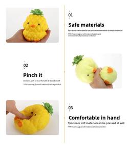 Juguete Blandito de Pato Amarillo con Cabeza de Piña de 12cm, Material TPR, Divertido Regalo Antiestrés para Niños de 6 Años en Adelante, Fácil de Usar - Product Image 6