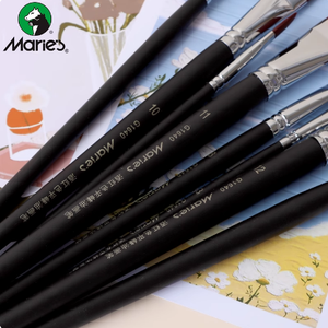 Marie's G1640 Stylo Plat Pinceau Aquarelle Nylon et Acrylique en Rouge Vin pour <span class=keywords><strong>Gouache</strong></span> à l'Huile et Aquarelle - Product Image 3