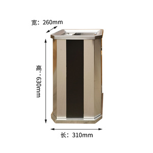 Immondizia commerciale di grande capacità in acciaio inox può Fast Food negozio/ufficio esterno pattumiera riciclabile contenitore all'ingrosso - Product Image 2