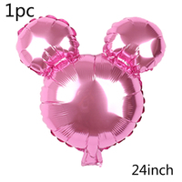 Ballons gonflables en aluminium 24 pouces, personnages de dessin animé, arc-en-ciel rouge, mickey, Minnie, tête, hélium, tête, globe