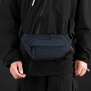 Sac banane WePower pour homme, sac de taille réglable, sac de poitrine portable pour sports de plein air, voyage, trajets quotidiens, cyclisme, noir, gris, bleu foncé - Product Image 4