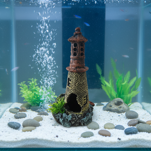 Adorno <span class=keywords><strong>de</strong></span> Paisaje para Pecera con Forma <span class=keywords><strong>de</strong></span> <span class=keywords><strong>Faro</strong></span> Antiguo, Accesorio Decorativo Especial para Acuarios - Product Image 2