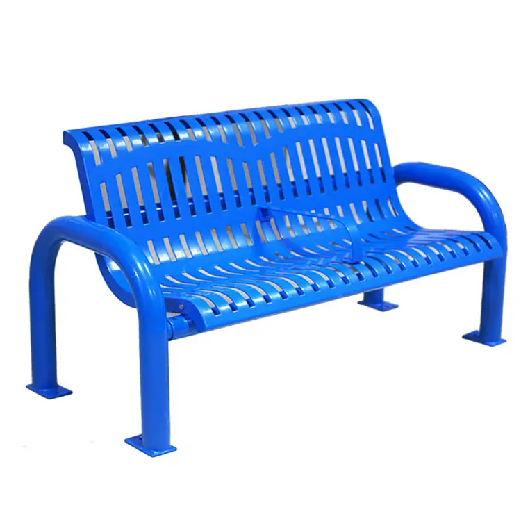 Tuinmeubilair Moderne Gegalvaniseerd Stalen Bankje Zitplaatsen Openbare Tuin Ijzer Lange Patio Bench Seat Buiten Park Metalen Bankje Stoel