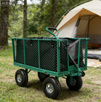Chariot utilitaire en métal à mailles, chariot à outils de jardin, chariot de camping, chariot à outils avec 4 roues, provenant d'une usine OEM