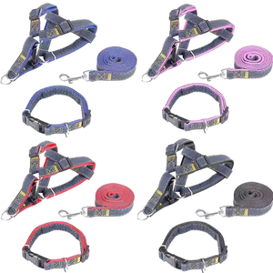 ปลอกคอสุนัขและสายจูงแบบนุ่มทันสมัย ทำจากไนลอนเสริมใยแข็งแรง พร้อมตะขอเกี่ยวและแถบตีนตุ๊กแก ทำความสะอาดง่าย ยอดขายดีประจำปี 2023 - Product Image 1