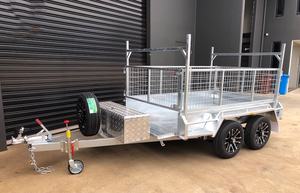 8x5 गैल्वेनाइज्ड स्टील बॉक्स ट्रेलर एटम के साथ 2000 किलोग्राम एटम, इलेक्ट्रिक ब्रेक्स - Product Image 3