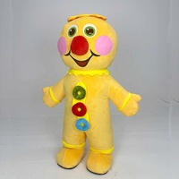 Costume de mascotte gonflable en peluche de Noël en forme de bonhomme de pain d'épices pour promotion de fête de carnaval