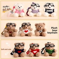 Porte-clés en peluche ours mignon, adorable, doux, écologique et durable, ours en peluche, petit cadeau, lunettes pour sac à dos
