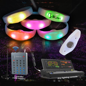 SOFFA Custom Logo Remote Control Party Favor Sound Activated Led Silicone Bracelet Concert Motion Activated Led Wristband