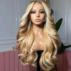 Peluca de Cabello Humano Peruano Original, Línea de Cabello Natural, Reflejos Ombre Rubio, Ondas Suaves, Pelucas Largas de Cabello Humano, Pelucas con Frente de Encaje - Product Image 3