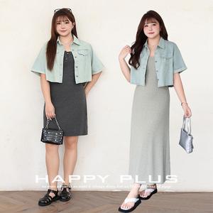 Chaqueta Corta de Mezclilla Azul Claro para Mujer, Talla Grande, Verano, Transpirable, de Algodón, Marca Happy Plus - Product Image 4