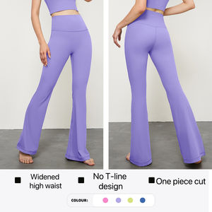 MEISU-Pantalones acampanados transpirables con logotipo personalizado para mujer, leggings de baile con parte inferior de campana - Product Image 3