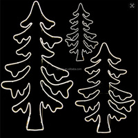 Große animierte 2D-Motivbeleuchtung für den Außenbereich: LED-Kiefernbaum-Seillicht-Silhouetten-Set für Lichtspuren und Waldszenen