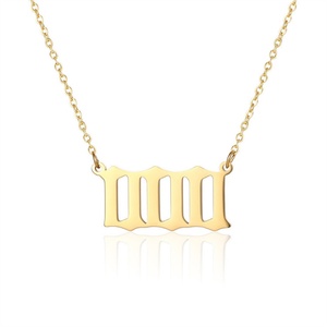 Wholesale Custom High Quality Number 111 222 333 444 555 666 777 888 999 Stainless Steel Angel Number <b>Necklace</b> - Product Image 4