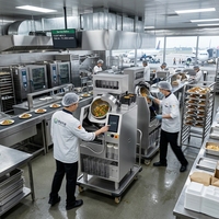 Machine de cuisson professionnelle automatique pour la restauration et les événements mobiles - Acier inoxydable, contrôle de la température, performances polyvalentes