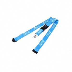 Promotional Solid Blank Plain Colored Exhibition Printed <b>Polyester</b> Holder Strap Keychain - Product Image 3