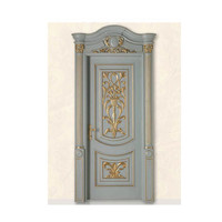 Portes d'entrée en chêne massif Porte d'entrée principale victorienne avec sculpture sur bois Design de pilier Roma