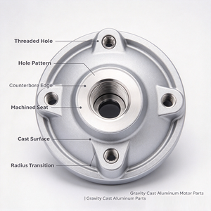 Pièces de moteur en aluminium moulé par gravité, pièces de fonderie par gravité personnalisées OEM - Product Image 5