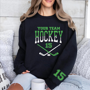 Sudadera Personalizable con Número de Equipo y Gráfico de Hockey, Cuello Redondo, Unisex, Ropa para el Día del Partido, Top de Manga Larga para Hockey sobre Hielo - Product Image 5