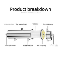 Filtre à eau PVDF anti-colmatage 5000LPH, purificateur à ultrafiltration en acier inoxydable, membrane UF lavable 102mm