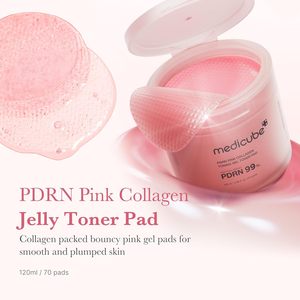 Medicube Toner Pads au collagène rose et ADN de saumon – Gelée coréenne apaisante et illuminatrice pour un teint uniforme – Soin coréen pour la peau - Product Image 2
