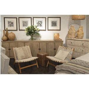 ตู้ไซด์บอร์ดไม้เนื้อแข็งรีไซเคิลสีขาวล้างแบบธรรมชาติ ดีไซน์ทันสมัย - Product Image 4