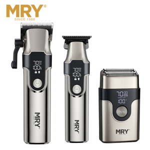 MRY Barber Máquina de <span class=keywords><strong>Corte</strong></span> de Pelo Recargable Ajustable Inalámbrico Profesional T-Blade Trimmer Set Cortadoras de Pelo Eléctricas para Hombres - Product Image 2