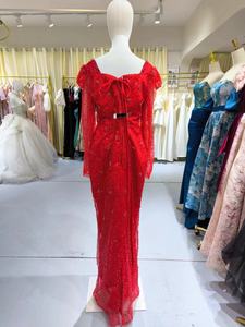 S1061F 2025 nouvelles <span class=keywords><strong>robes</strong></span> de soirée scintillantes pour l'hiver Empire 4XL à manches <span class=keywords><strong>longues</strong></span> Satin arabe Aso Ebi <span class=keywords><strong>robes</strong></span> de bal - Product Image 3