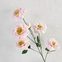 Fleur de pivoine artificielle bleue en soie, branche d'arrangement floral, pour cérémonie de mariage, décoration intérieure, accessoire de photographie