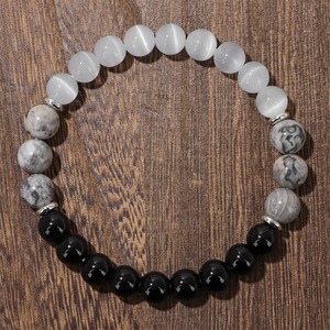 <span class=keywords><strong>Bracelet</strong></span> élastique pour homme en pierre œil-de-chat de 8 mm, fait main <span class=keywords><strong>avec</strong></span> design personnalisé, forme boule classique, bijoux pour homme, vente en gros de pierres précieuses - Product Image 4