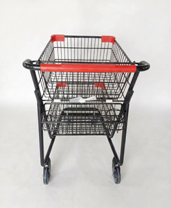 Chariot de courses à quatre roues de style américain à double couche et robuste, <span class=keywords><strong>dimensions</strong></span> personnalisées pour les achats importants - Product Image 1