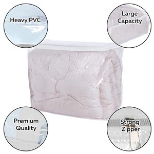 Có thể tái chế rõ ràng PVC chăn Dây Kéo Túi Comforter bộ đồ giường & quần áo lưu trữ Organizer trong suốt di chuyển Vinyl lưu trữ túi - Product Image 4