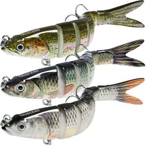 HUAPUDA 3-Piece Midwater Bionic Swim Bait Set for Carp Trout More Freshwater Saltwater <b>Fishing</b> Realistic Artificial Soft Bait - Product Image 1