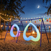 Décoration de jardin lumineuse à LED avec télécommande multicolore IP54, intensité réglable pour Noël, zones scéniques et centres commerciaux